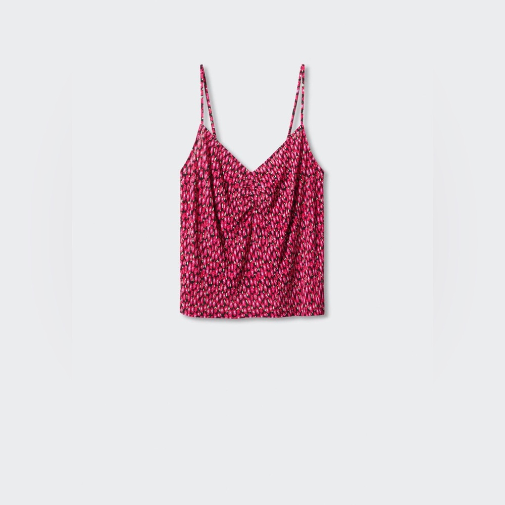 Mango Print Ruched Top - Picture 5 of 8